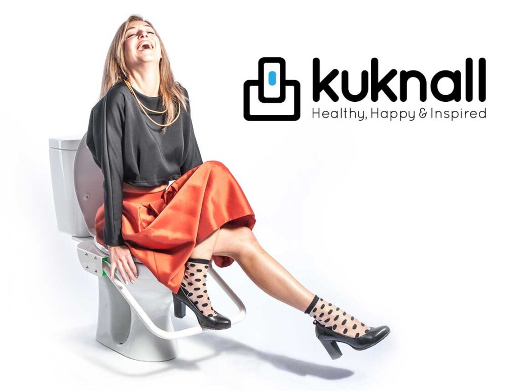 Header image of Happy Woman playing over the toilet